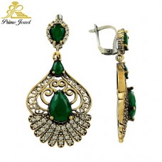 Gümüş Otantik Taşlı Küpe